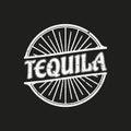 vintage tequila banner design on the chalkboard