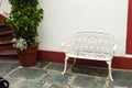 Vintage Terrace Detail Retro Bank Seat House Plant