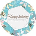 Vintage text frame with spring flowers for invitations and greetings. Vector flowers in vintage style in pastel colors Royalty Free Stock Photo