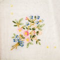 Vintage textile texture with fine embroidery