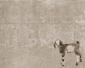 Vintage texture with standing goatling Royalty Free Stock Photo