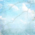 Vintage textured background with clouds