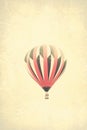 Vintage textured Hot Air Balloons in flight