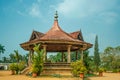 Vintage 19th century band stand in front of the 131-year-old Napier Museum,