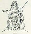 Vintage 19th century illustration of Greek and Roman mythology icons