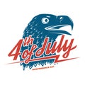 Vintage 4th of july design in retro style. Independence day greeting card. Patriotic banner for website template. Vector