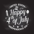 Vintage 4th of july design in retro style. Independence day greeting card. Patriotic banner for website template. Vector