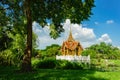 Vintage Thai style pavilion is middle of the water. Royalty Free Stock Photo