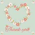 Vintage thank you card, flower