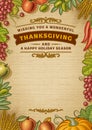 Vintage Thanksgiving Greeting Card With Copy Space