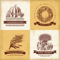 Vintage Thanksgiving labels set Royalty Free Stock Photo