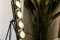 vintage theater spot light, lamp spotlight. Royalty Free Stock Photo