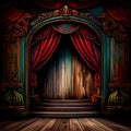 Vintage Theater Stage Bursting with Life, Made with Generative AI