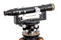 Vintage theodolite over white background