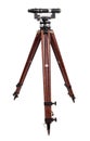 Vintage theodolite over white background