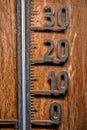 Vintage thermometer celsius 20 degrees blue level