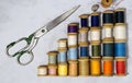 Vintage thread and scissors.