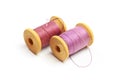 Vintage thread spools isolated on a white - Image Royalty Free Stock Photo