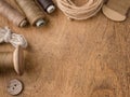 Background with Vintage tools for sewing