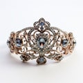 Vintage Tiara With Blue Stones And Diamonds - Inspired By Queen