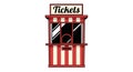 Vintage Ticket Booth with Striped Design Royalty Free Stock Photo
