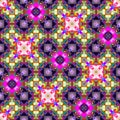 Vintage tie dye seamless pattern. Hippie vaporwave blur endless background in retro style.