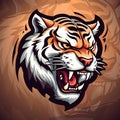 Vintage Tiger Mascot Logo Design: Old School Style for Badge, Emblem & T-Shirt Printing Royalty Free Stock Photo