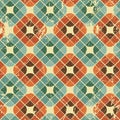 Vintage tiles with grunge texture seamless background, vector il