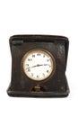 Vintage Timepiece Clock on White Background