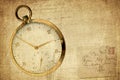 Vintage Timepiece on grunge textured background