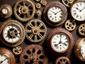 Vintage Timepieces A Unique Antique Clock Wallpaper Pattern Royalty Free Stock Photo