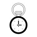 Vintage timer symbol in black and white