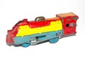 Vintage Tin Plate Toy Train On White Background Royalty Free Stock Photo