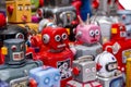 Vintage tin robot toys Royalty Free Stock Photo