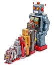 Vintage tin robot toys Royalty Free Stock Photo