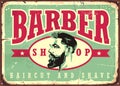 Vintage tin sign for barber shop Royalty Free Stock Photo