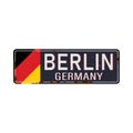 Vintage tin sign with German city. Berlin. City vintage poster vector. Layered vector no effect. Retro souvenirs or