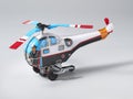 A vintage tin toy police helicopter