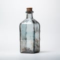 Vintage Tintype Style Empty Bottle On White Background