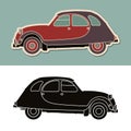 Vintage tipycal french car vector illustration Royalty Free Stock Photo