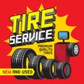 Vintage tire service or garage poster