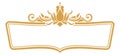 Vintage title frame. Golden royal ornament emblem
