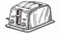 Vintage Toaster with Perfectly Toasted Bread Slices, vector design Generative AI Royalty Free Stock Photo