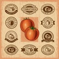 Vintage tomato stamps set