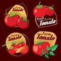 Vintage tomato vector labels, emblems and badges set