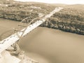 Aerial view Pennybacker Bridge or 360 Bridge in Austin, Texas, U