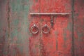 Vintage tone of chinese door steel and lock