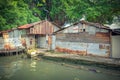 Vintage old shack slum house near Malacca river Royalty Free Stock Photo