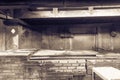 Filtered tone empty pit room of old Texas BBQ Meat Market in Wes Royalty Free Stock Photo