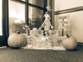 Filtered tone Halloween decoration near office entrance in Texas Royalty Free Stock Photo